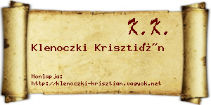 Klenoczki Krisztián névjegykártya