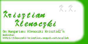 krisztian klenoczki business card
